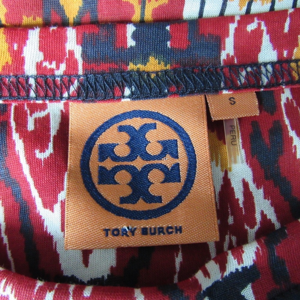 Tory Burch Sabrina Ikat Top Size Small Long Sleeves Pima Cotton Western Aztec - Picture 10 of 10